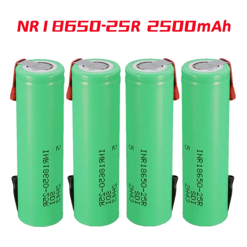 

1-20PCS 25R 2500mAh 18650 Lithium Rechargeable Battery INR18650 25 R M 3.7V High Discharge 20A Power Bateria Welding Nickel
