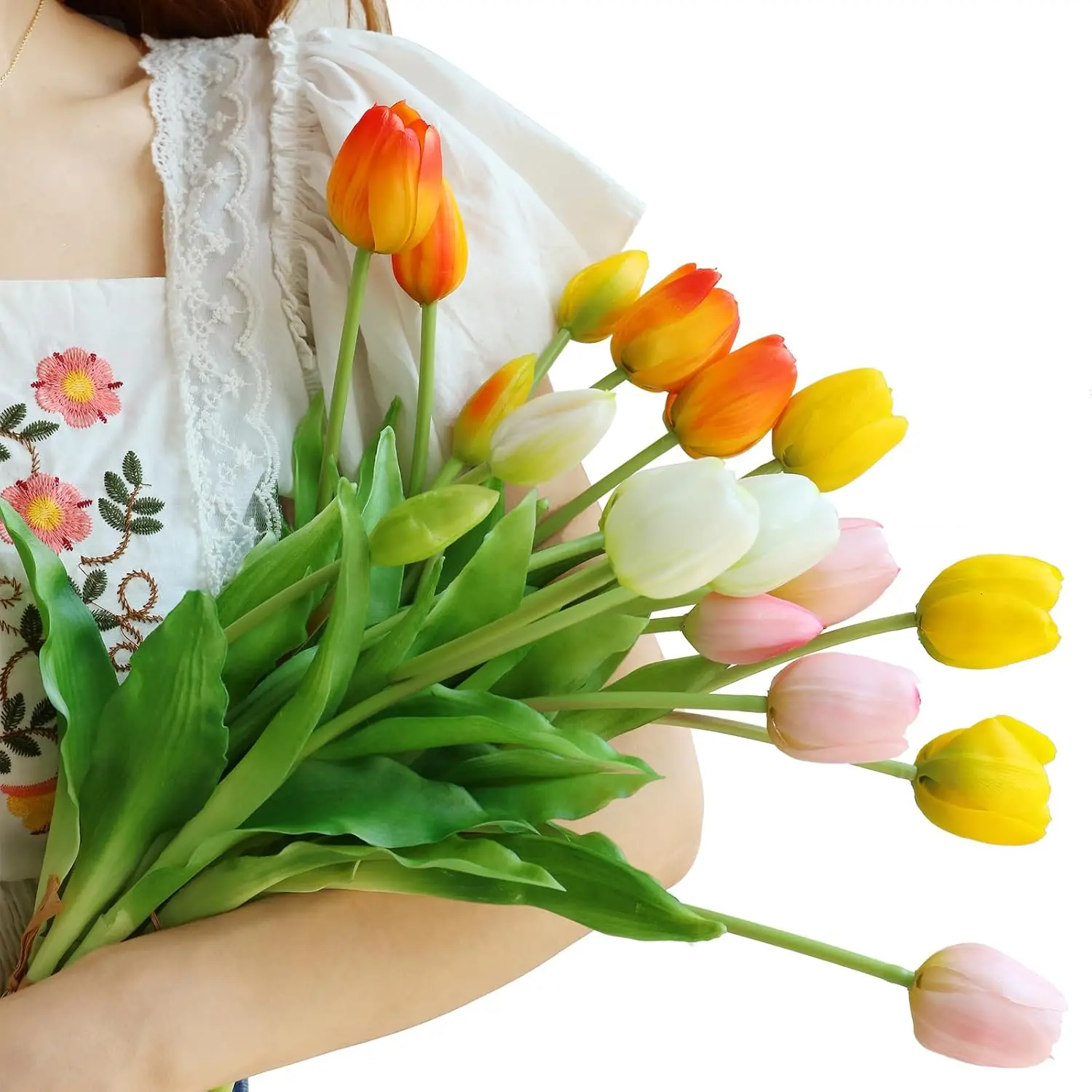 5 шт. искусственные цветы тюльпанов настоящие сенсорные розовые