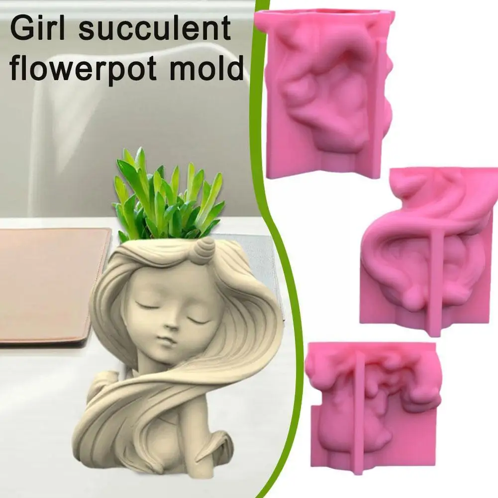 

Conch Girl Vase Silicone Mold Scented Stone Ornaments Mold Handicraft Flower Pot Ashtray Homemade 3d Gift Homemade Pen Hold U9x4