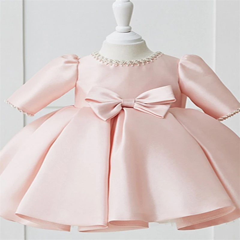 

Girls Ball Gowns Princess Girls Dress For Party And Wedding Tulle Puffy Pearl 1st Birthday Party Baby Baptism Christening Dress