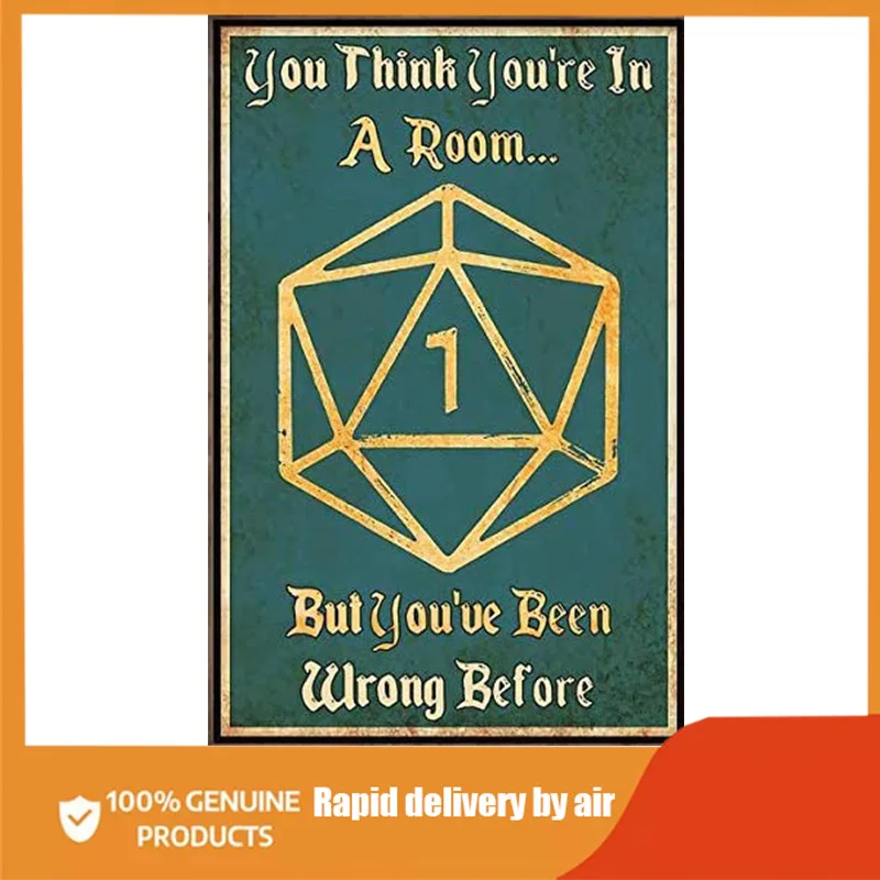 

You Think You are in A Room Poster Dice Game Gaming Home Living Decor Poster DND Dungeons and Dragons Cafe, Bar, Home, Courtyard