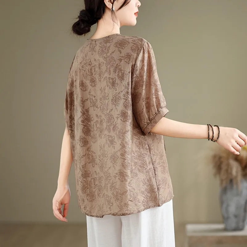 Женская Повседневная Блузка рубашка Новое поступление лета 2024 винтажный стиль