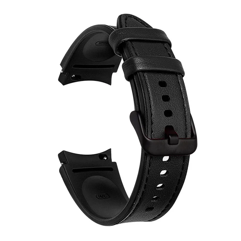 20mm Watch Strap for Samsung Watch 4 5 40mm 44mm Bracelet for Samsung Galaxy Watch 5 Pro Classic 42mm 46 Silicone+leather Bands