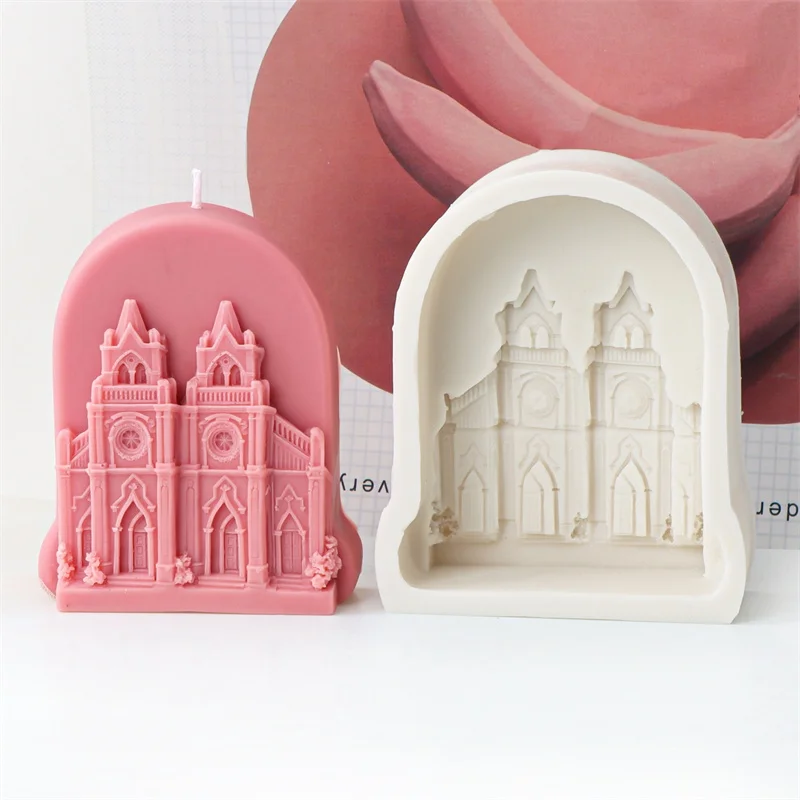 3D креативный художественный замок свеча силиконовая форма сделай сам винтажный