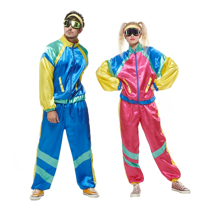 

Couples Hippie Costume 70s Disco Clothing Suit Rock Retro Hippies Cosplay Outfits Halloween Carnival Party Vintage Adult Clothes