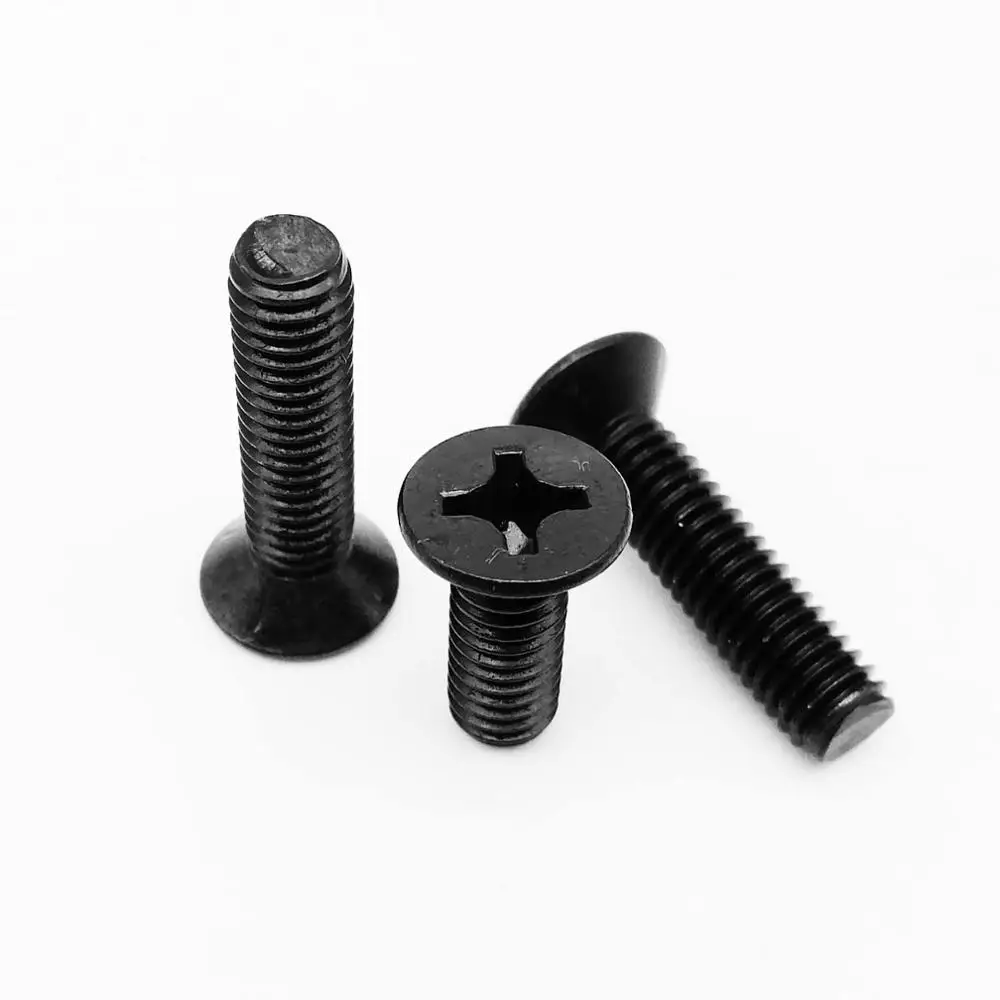 

2/20 M4 M5 M6 M8 Black 304 Stainless Steel Cross Recessed Phillips Flat Countersunk Head Screw Bolt Dia 4 5 6 8mm Length 6-100mm