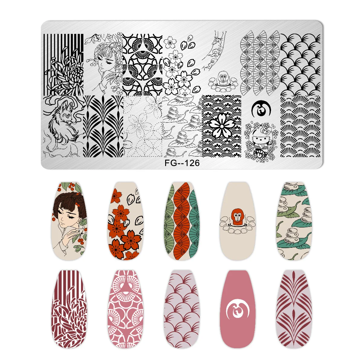 

6*12cm Stainless Steel Nails Stamping Plates Fashion Love Heart Lace Sexy Girl Punk Style Image Stencil Nail Art Stamp Template