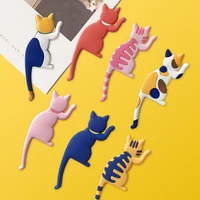 jy 5pcslot japanese kitchen refrigerator stickers 3d cat tail iron absorbing stone decorations magnetic hook stickers m053 tb