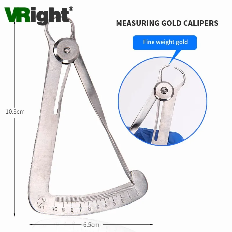 

Dental Gauge Caliper Dental Caliper for Metal Wax Stainless Steel Dentist Metal Wax Thickness Measurement Ruler Dental Lab Tool