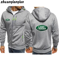 2022 land rover car print logo hoodie mens casual solid color zip sweatshirt mens new autumn high quality sports mens hoodie