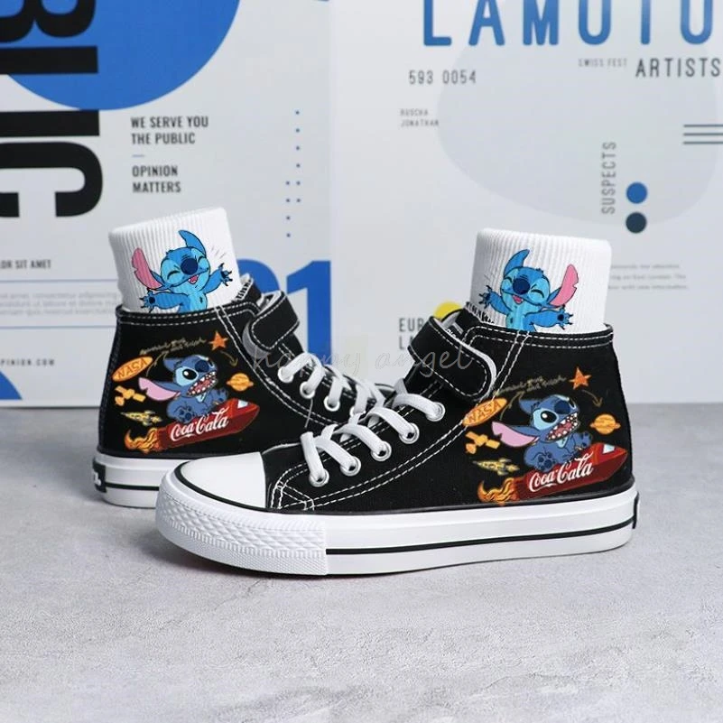 Кроссовки Lilo And Stitch для мальчиков и девочек модные холщовые Нескользящие дышащие