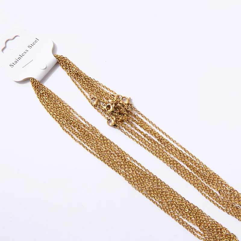 Женское Ожерелье из нержавеющей стали с позолоченными звеньями 10 шт. 1 упаковка |