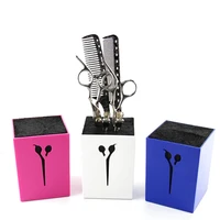 barber hairdressing scissors holder stand case salon hairdresser scissors storage box hair clips comb pot organizer