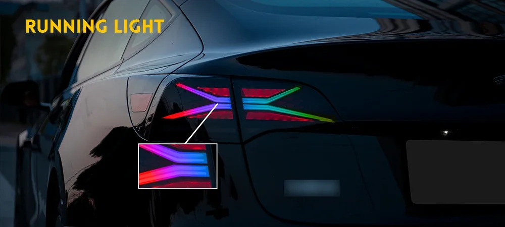 Высококачественные лампы дневного света DK модифицированные задние RGB для Tesla Model3