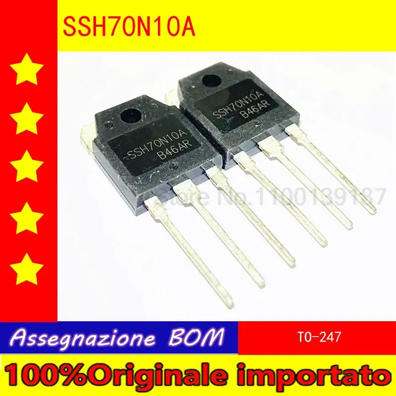 

10pcs/lot SSH70N10A SSH70N10 TO-247 high current field effect transistor 70A 100V