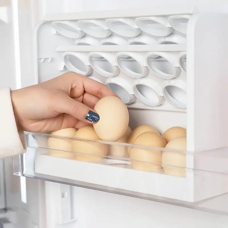 

Egg Shelf Large Capacity 30 Grids Egg Fresh-keeping Case Eggs Holder Space-saving Refrigerator Container Case Egg Storage Box