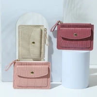 classic card holder coin purse female zipper candy color fashion crocodile pattern coin purse multifunctional card storage bag