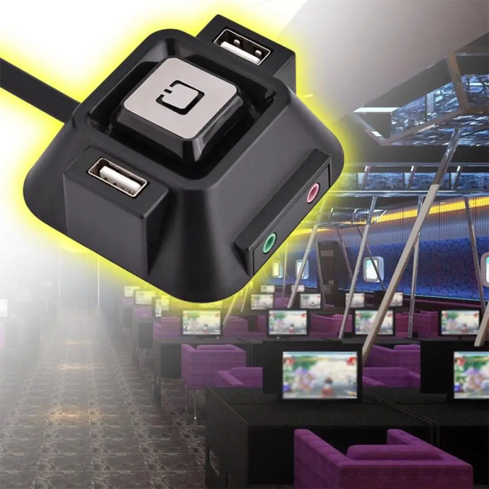 

1.2m Desktop Computer Pc Power On/off Reset Button Switch Cable Block Extender