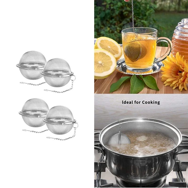 

4Pcs Stainless Steel Mesh Tea Ball Tea Strainers Tea Strainer Filters For Tea
