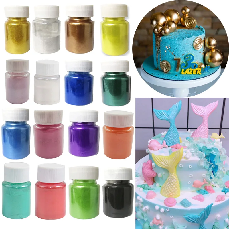 15 г съедобная Золотая пудра мусс торт помадка макарон шоколад блестящая