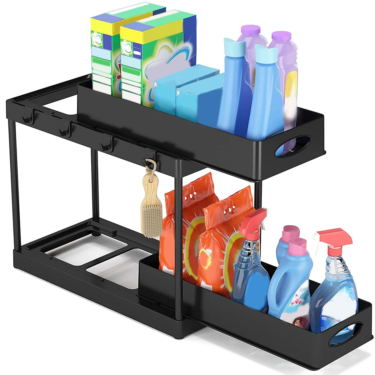 

2-tier Sliding Storage Drawer Large Capacity Under Kitchen Sink Storage Pull-out Drawer for Kitchen Bathroom Pantry Organizer