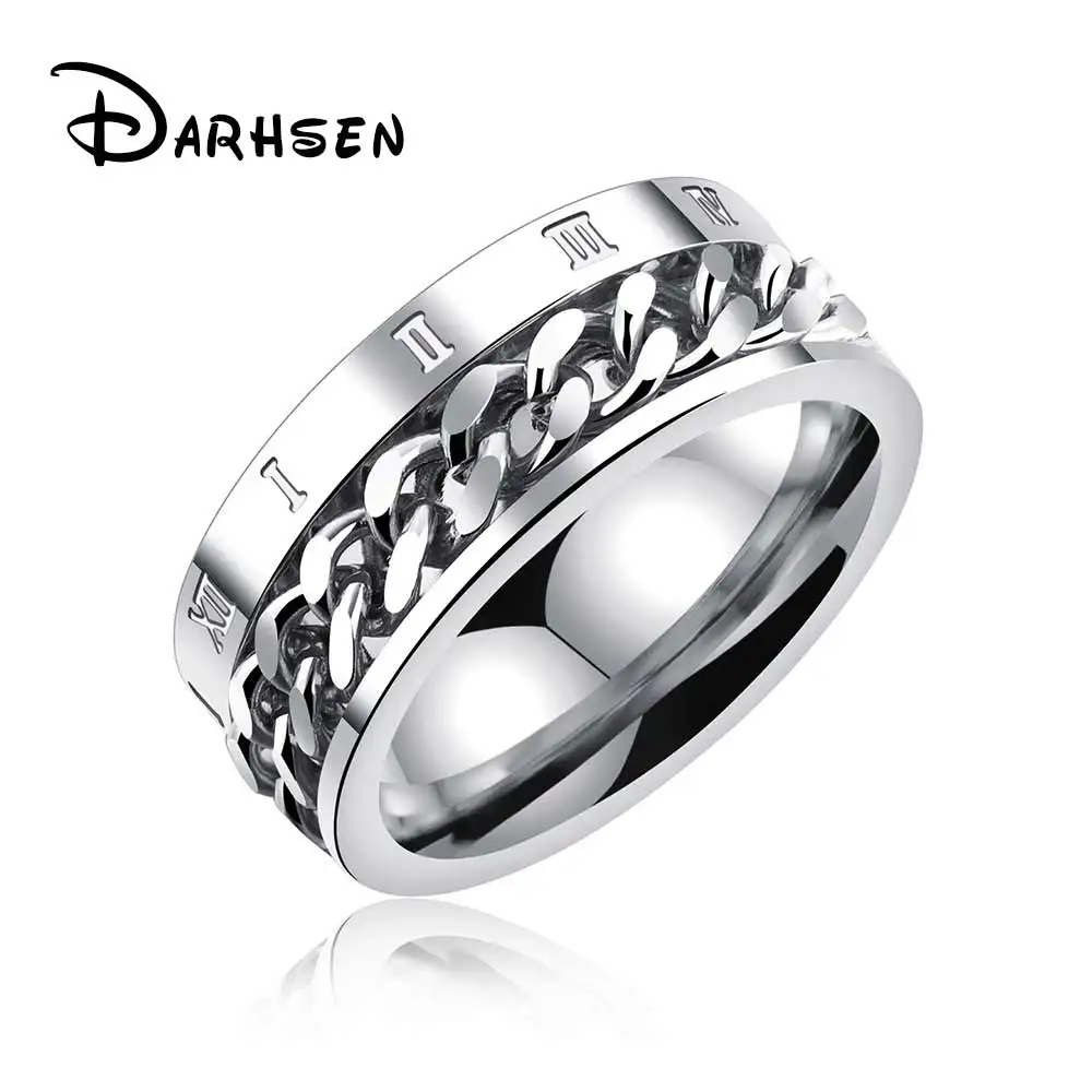 

DARHSEN Male Men Rings White Black Golden High quality Stainless Steel Smooth Finish Fashion Jewelry US Size 7 8 9 10 11
