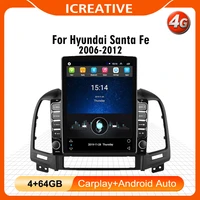 for hyundai santa fe 2 2006 2012 4g carplay android autoradio vertical 9 7 radio multimedia video player wifi gps navigation