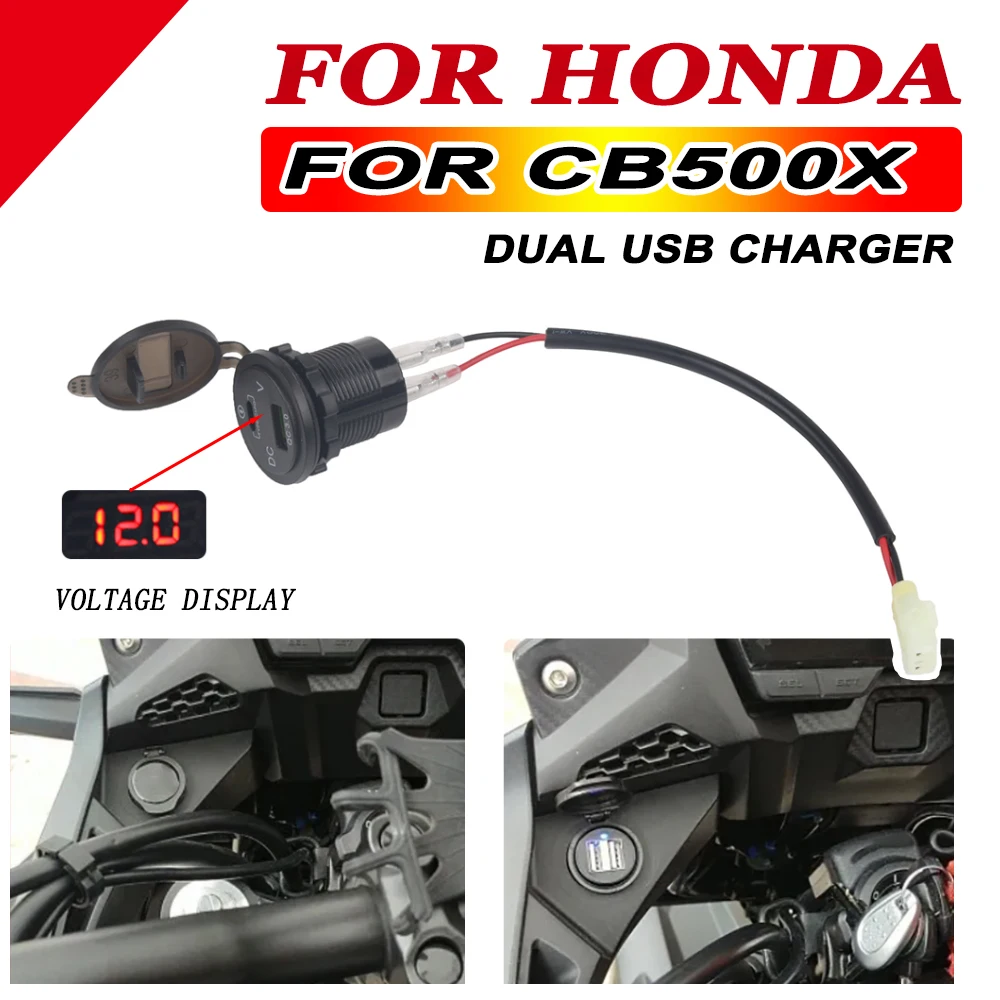 

Motorcycle Dual USB Charger Socket Adapter Plug USB DC Outlet USB C and USB Adapter For Honda CB500X CB 500 X CB 500X CB500 X
