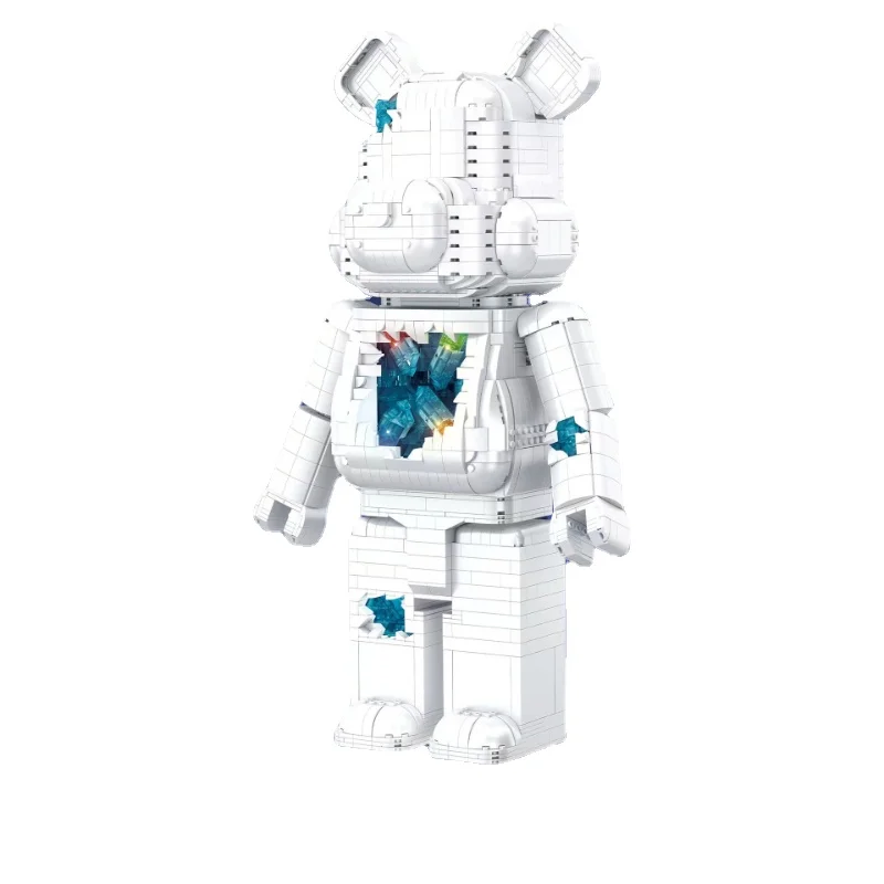 

Strange creative design building block model semi mechanical corrosion erosion violent bear lighting assembling tabletop toys