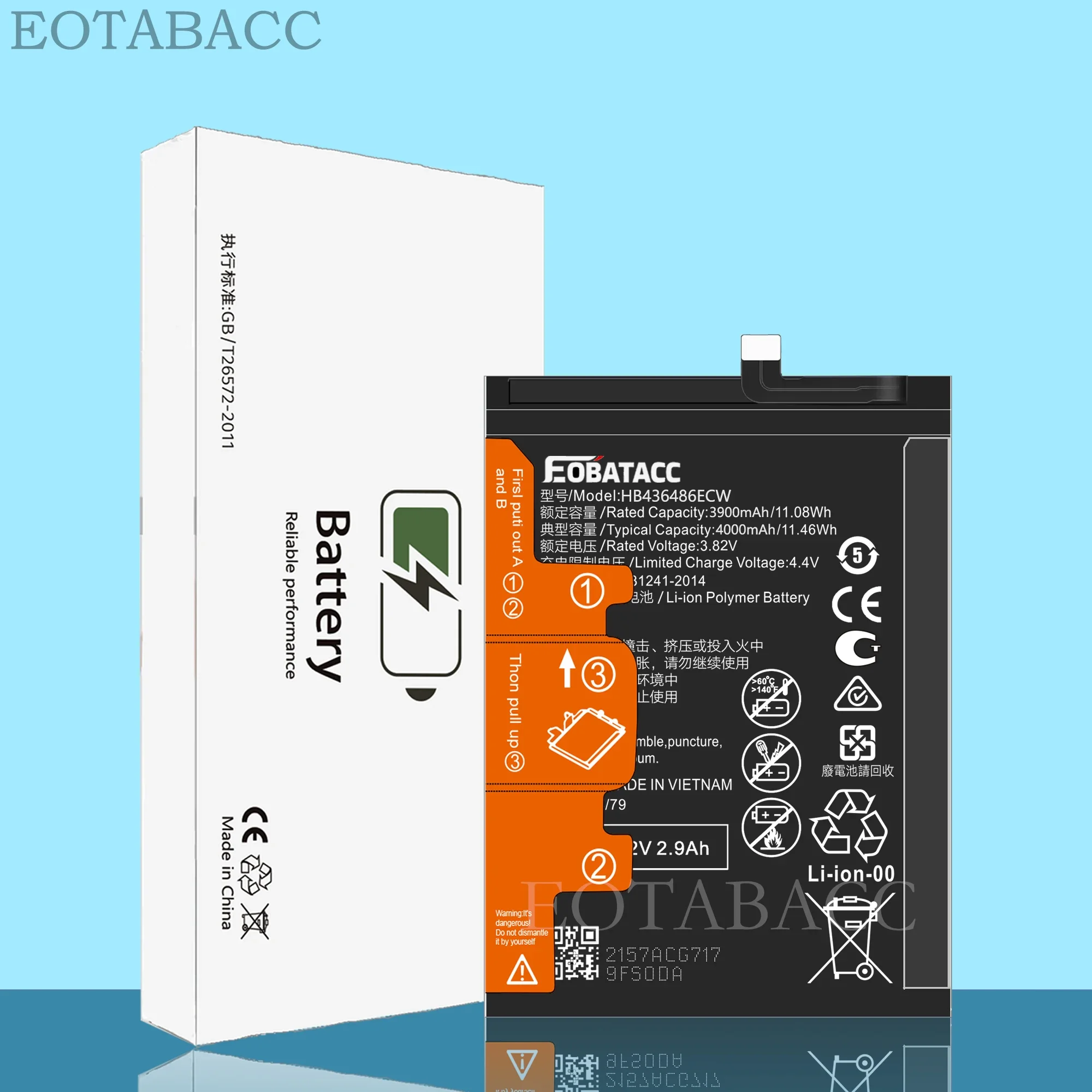 EOTABACC 100% Новый оригинальный аккумулятор HB436486ECW для HUAWEI MT10/Mate10/Mate10