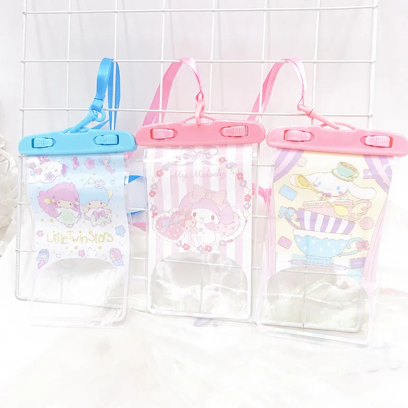 

Kawaii Sanrios Mymelody Kuromi KT Universal Waterproof Phone Case Water Proof Bag Mobile Cover For iPhone 13 12 11 Pro Max X Xs