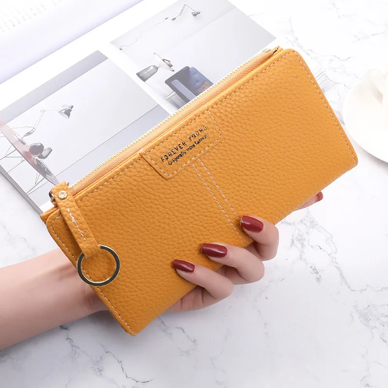 

Brand Black Women Wallet Soft PU Leather Female Purse Card Holder Coin Long Wallets Short Small Purse Zipper Keychain handbag