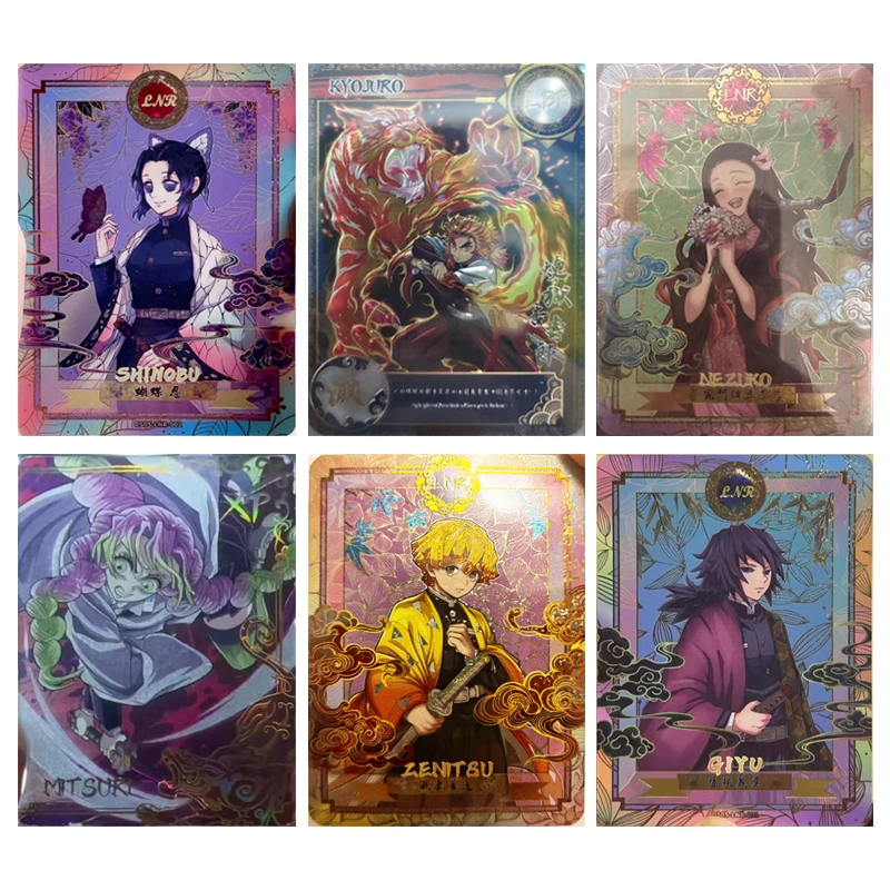Фото Aikaho Demon Slayer Kanroji Mitsuri Rengoku Kyoujurou Tomioka Giyuu Коллекционные карты Рождественский подарок на день рождения игрушка для детей №1