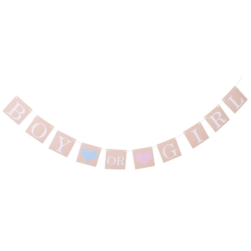 

Gender Reveal Bunting Banner Festival Parties Boy or Girl Baby Shower Party Hanging Garland 1st Birthday Decorations Supplies