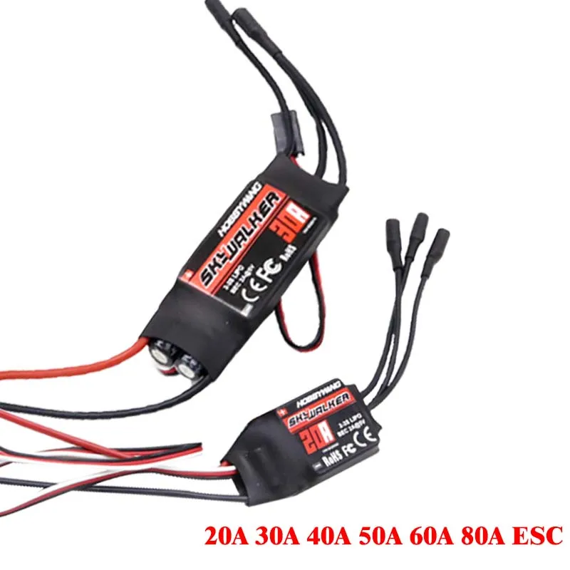 

40A 50A 60A 80A 20A 30A ESC Speed Controller With UBEC For RC Airplanes Helicopter