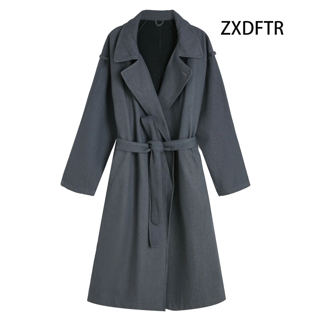 

ZXDFTR 6TH Fall Winter Men's High Street Hip Hop Casual Jacket Trench