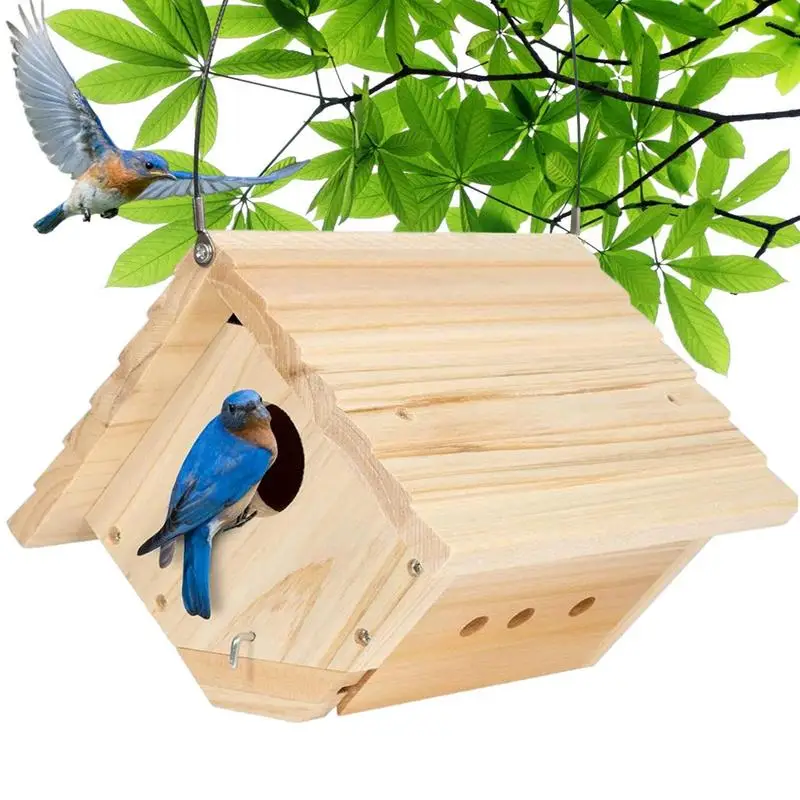 

Bird House Natural Fiber Wall Mounted Finch Cardinals Bird Nest Hut Small Bird's Nest Outdoor Cage & Hand Woven Decoration