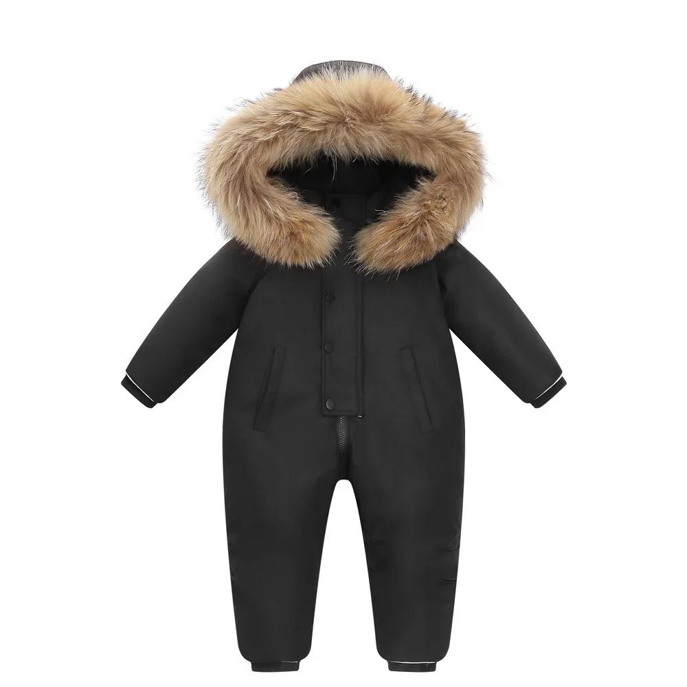 

Winter New 90% Duck Down Jacket Warm Snowsuit Boy Infant Overcoat Toddler Girl Clothes Kid Jumpsuit 2~6y Parka Real Fur Clothing