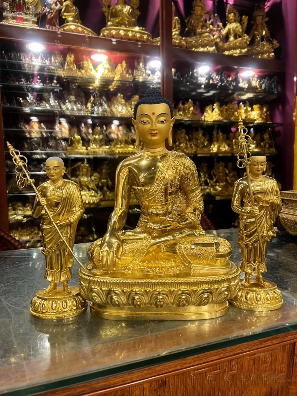 

Набор 3P буддистская статуя хорошего качества, статуя Будды Сакьямуни, статуя ученика, домашняя семья, защита храмов, поклонение