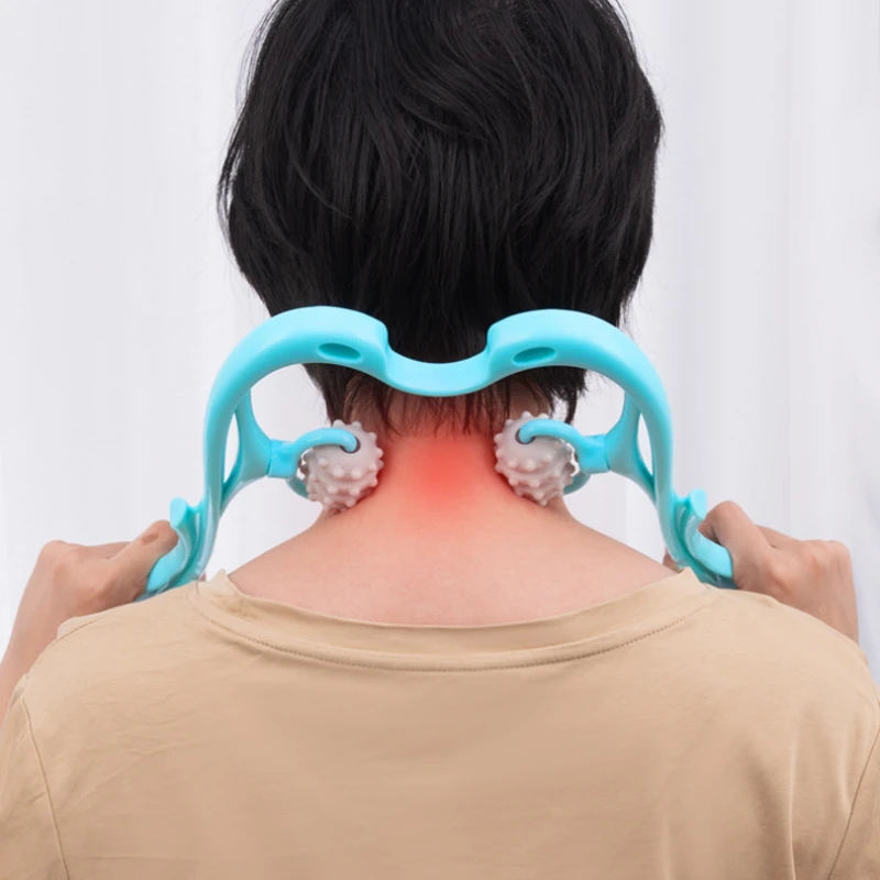 

Домашний портативный массажер для шеи, 8 роликов, ручное массажное устройство для снятия боли, терапия, массажер для плеч, ТРИГГЕРНАЯ точка