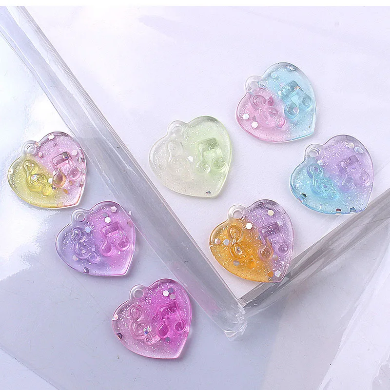 

Кабошоны из смолы, в форме сердца, блестящие, 20 шт.