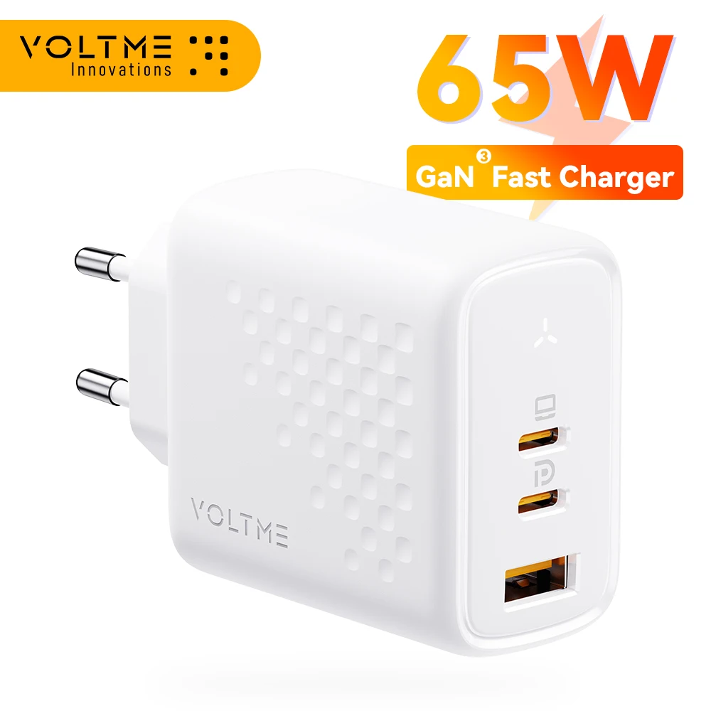 

VOLTME GaN 65W USB C Charger Quick Charge 4.0 3.0 QC4.0 QC PD3.0 PD USB-C Type C Fast USB Charger For iPhone 12 Pro Max Macbook