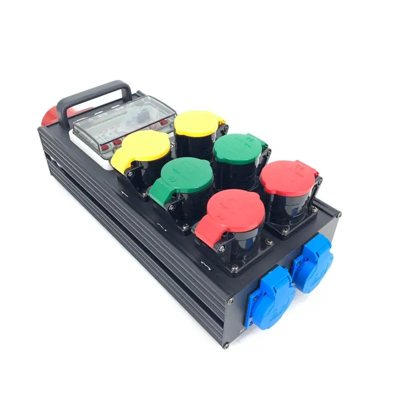 

Weipu 6-way 16A waterproof plug-in power box 6-way straight-through box junction box air box cabinet stage silicon box