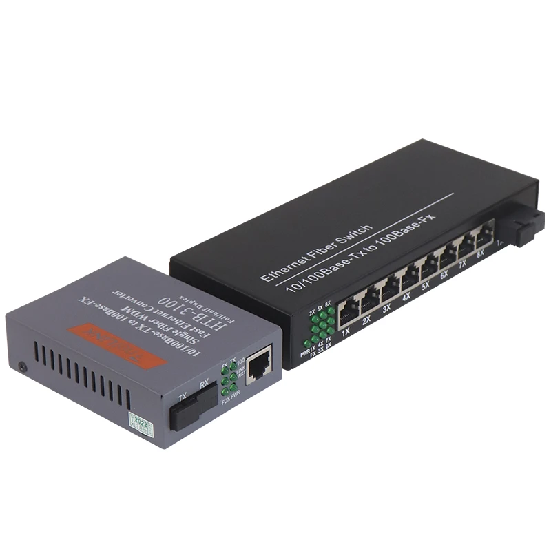 Волоконно-оптический преобразователь 10/100 м 25 км 8 портов