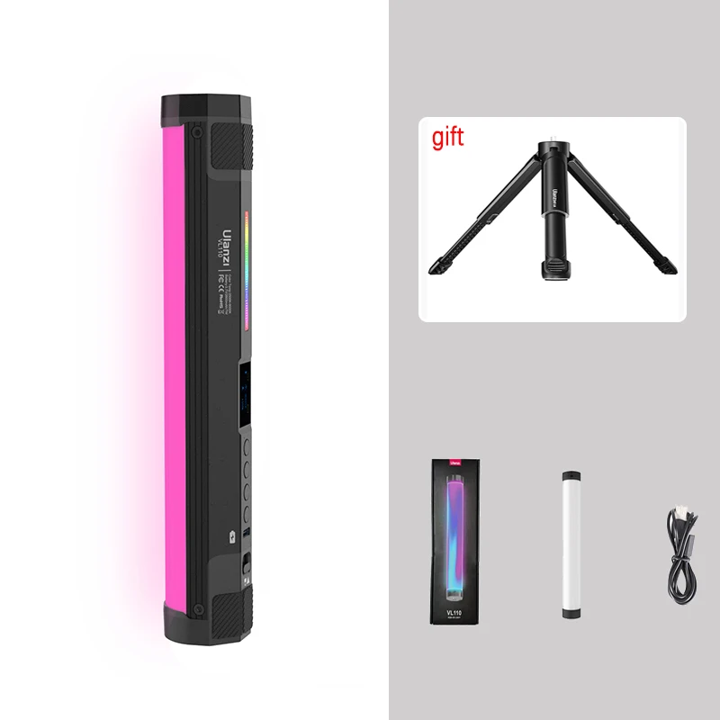

Ulanzi VL110 Rechargeable Handheld RGB Light 2500-9000K Tube Stick Video soft Light LED Photography Light Stick LED Light Wand