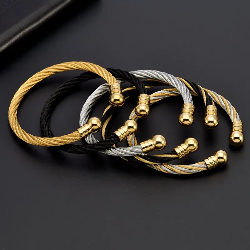 

Classic Stainless Steel Open Men Women Cuff Bangles Trendy Mesh Surface comfortable Chain Link Bracelets Jewelry Gift