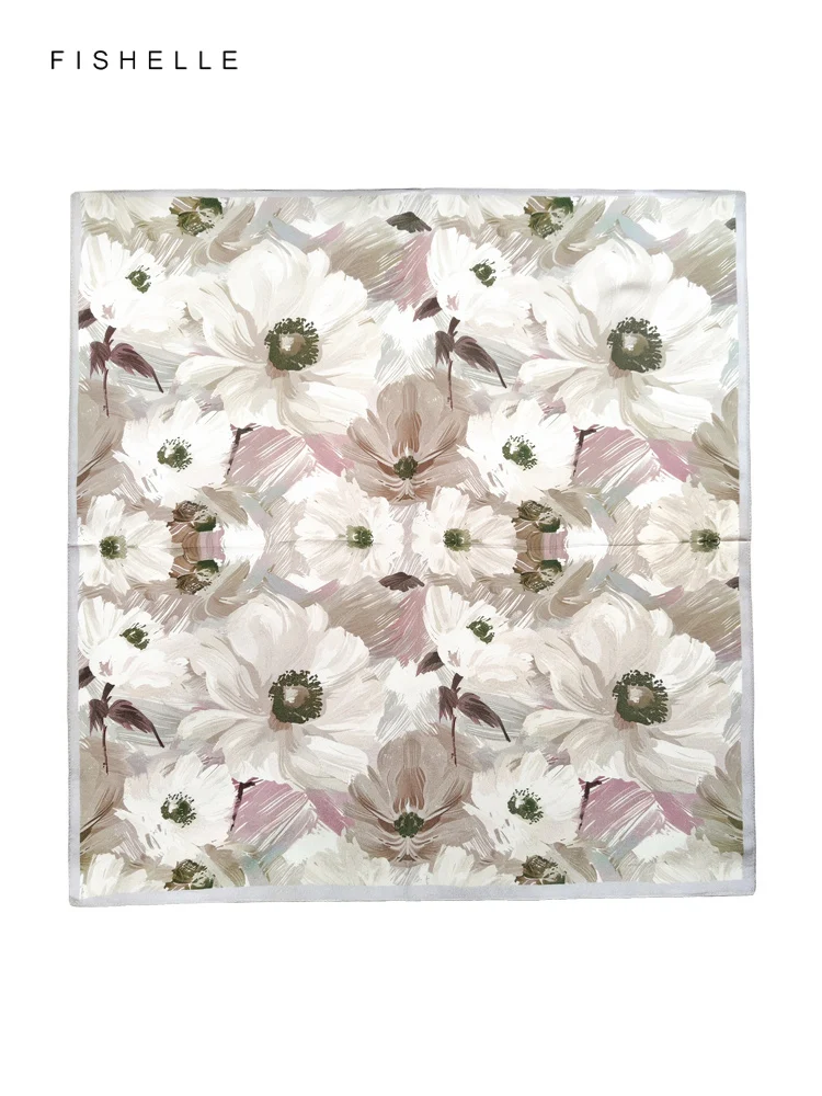 Элегантный цветок morandi 100% натуральные шелковые шарфы маленький квадратный шарф