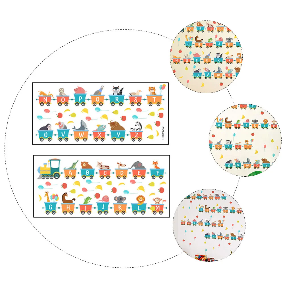 2-листый поезд английская наклейка на стену наклейки с алфавитом детские