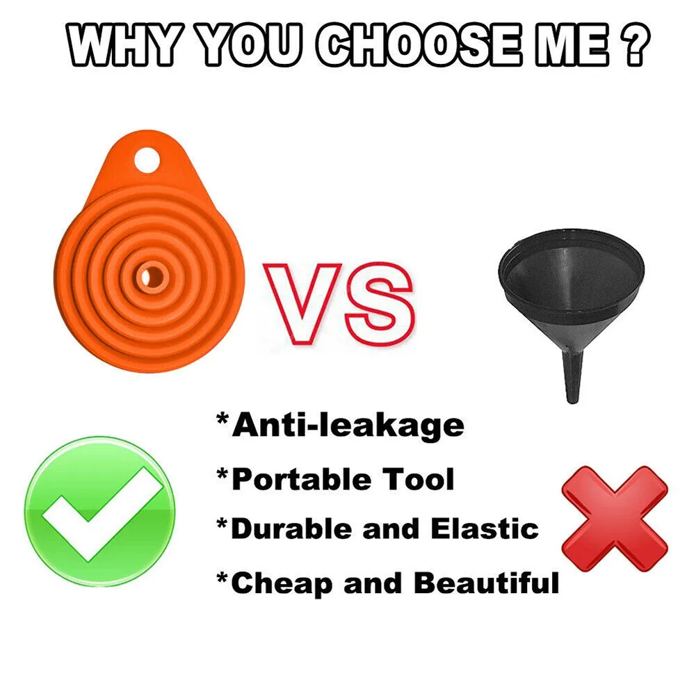 

Воронка для бензинового автомобиля, красная Складная воронка для бензинового масла, силиконовая Складная воронка, 2 шт., складная Автомобил...