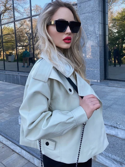 Ailegogo New Arrival Winter Autumn 2022 Women's Leather Wallet Campera Chaqueta Cuero Mujer Modis Coat Women Veste Cuir De Couro 3